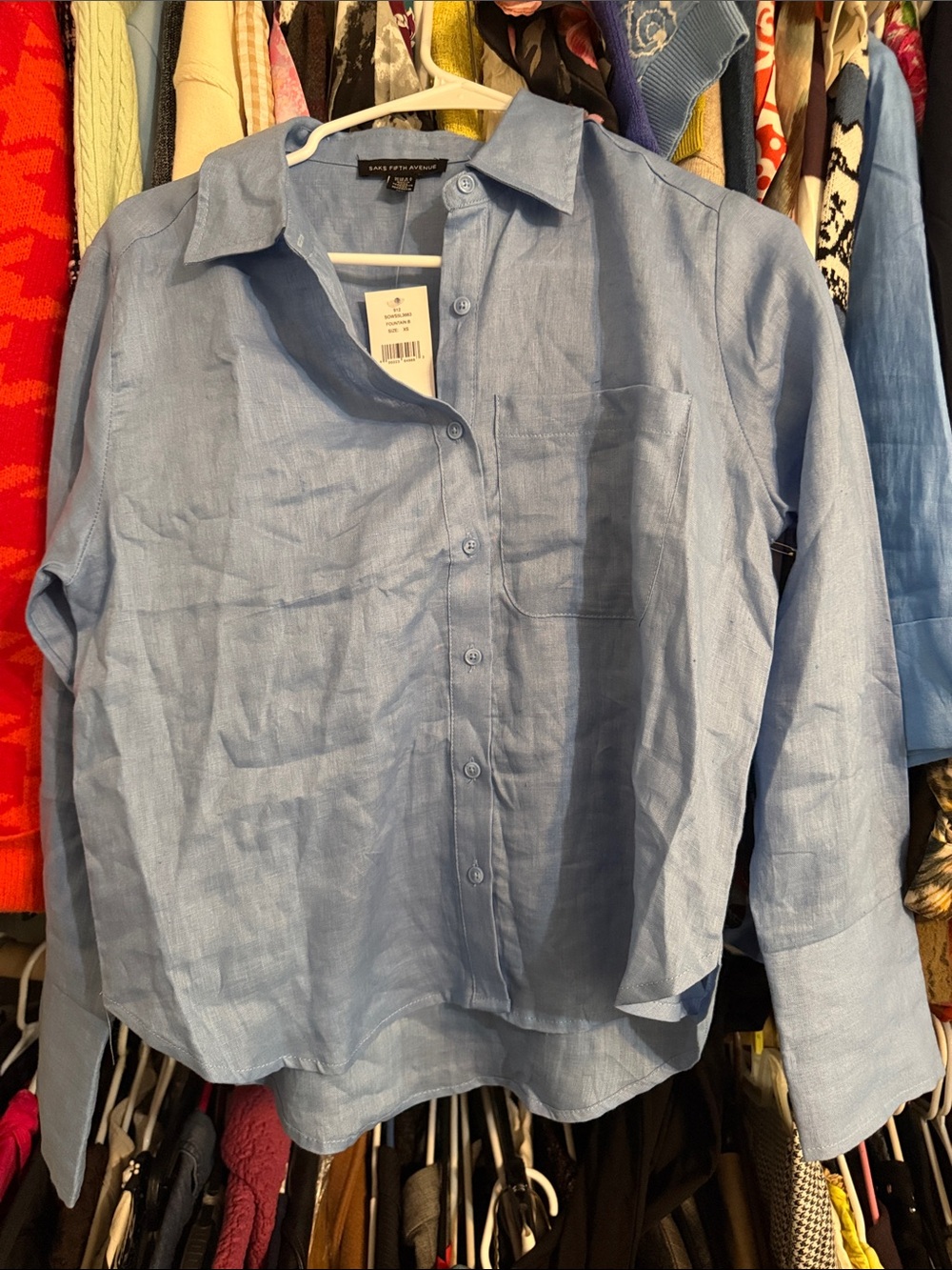 Saks fifth avenue linen top xs NWT